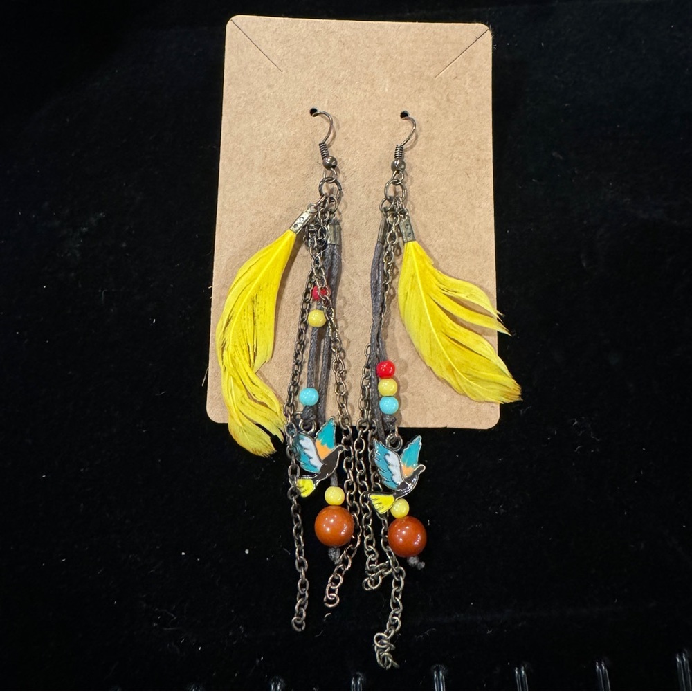 Boho bird earrings